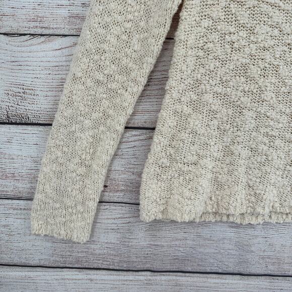 Anthropologie Yellow Bird Chunky Knit Sweater Womens Medium Cream Boat Neck - Picture 4 of 10